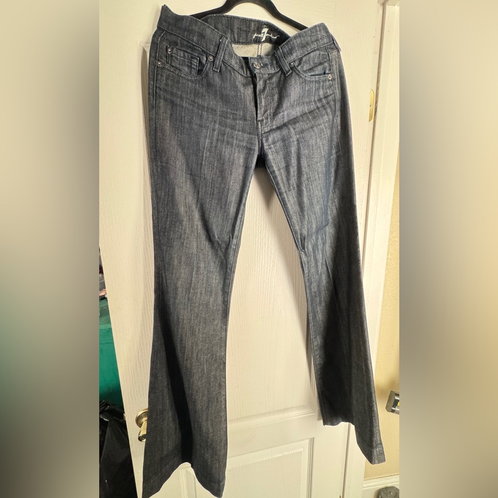 7 For All Mankind Blue Flare & Wide Leg Jeans